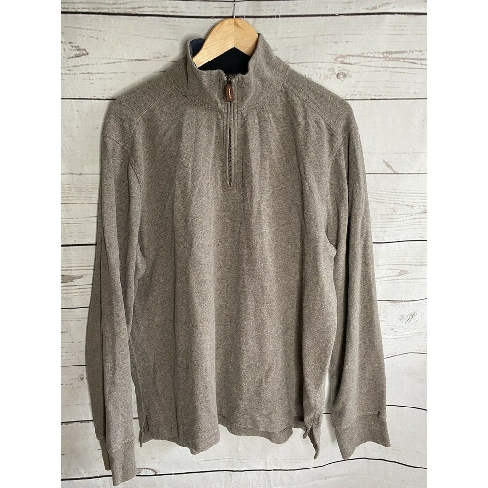 J Crew Mens 1/4 Zip Up Pullover Gray Heathered XL